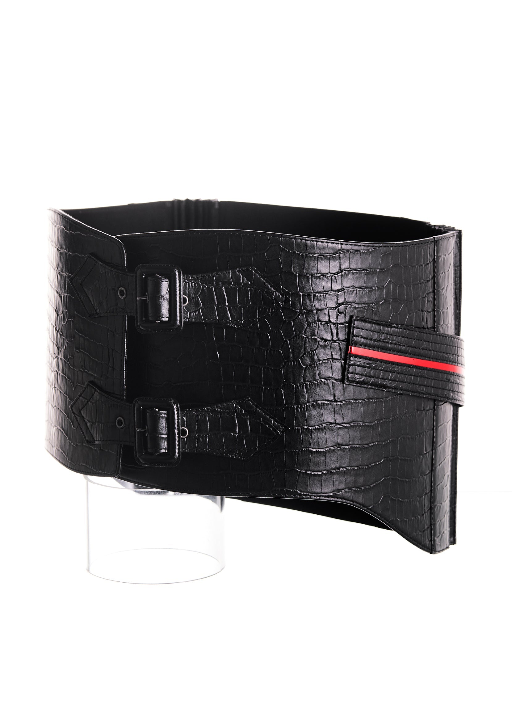 クロコ マットブラック:帯ベルト|レザー