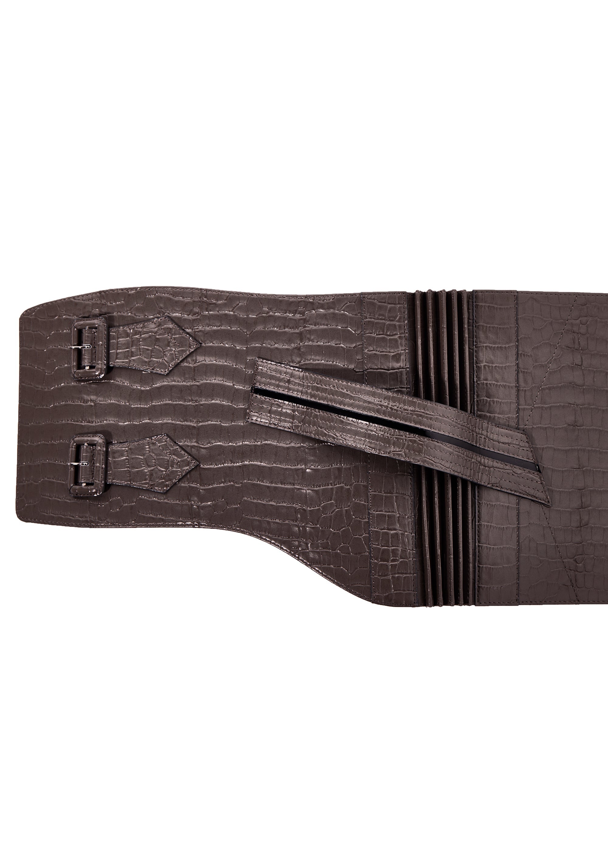 クロコ マットグレー:帯ベルト|レザー *完売次第販売終了