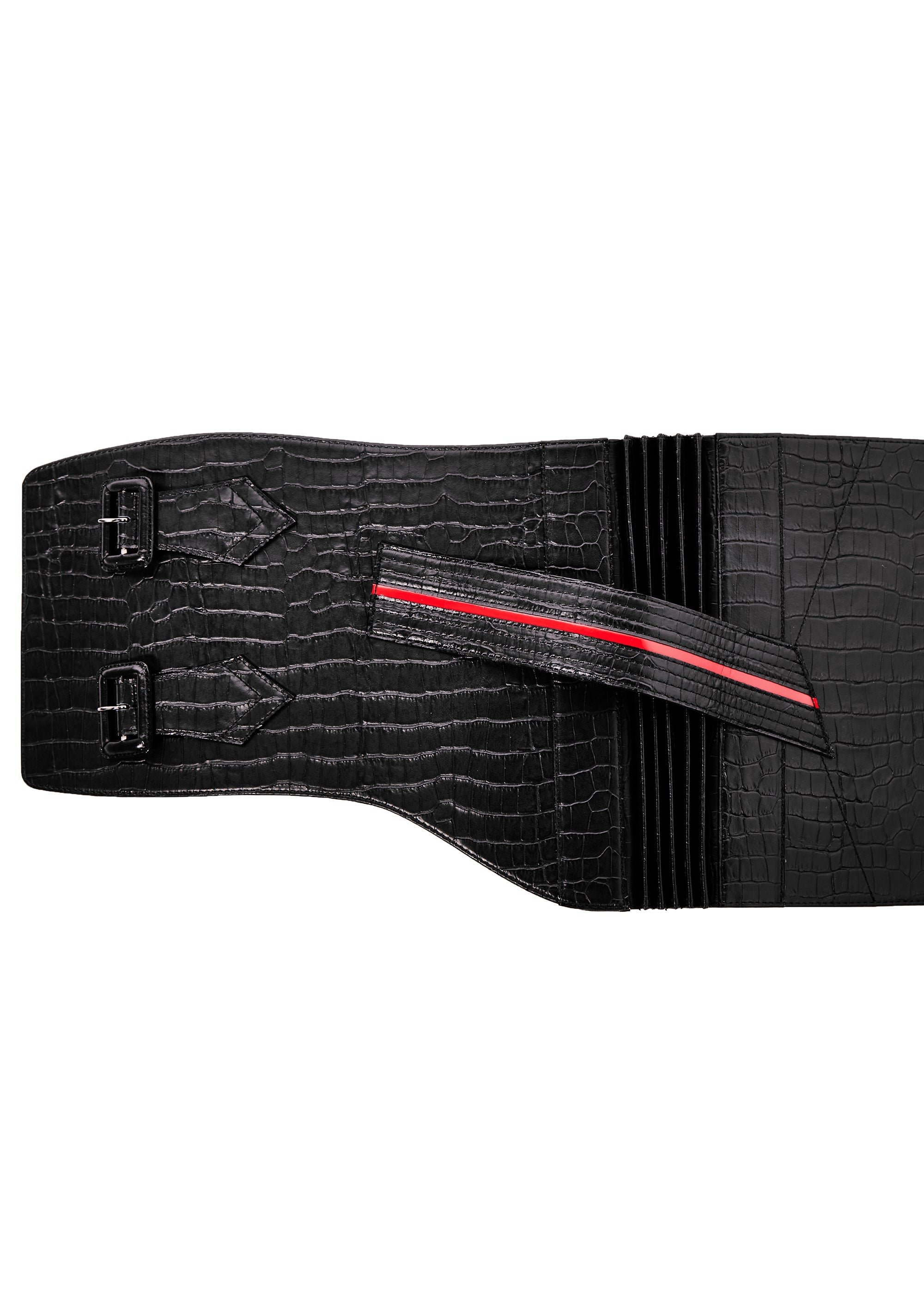 クロコ マットブラック:帯ベルト|レザー