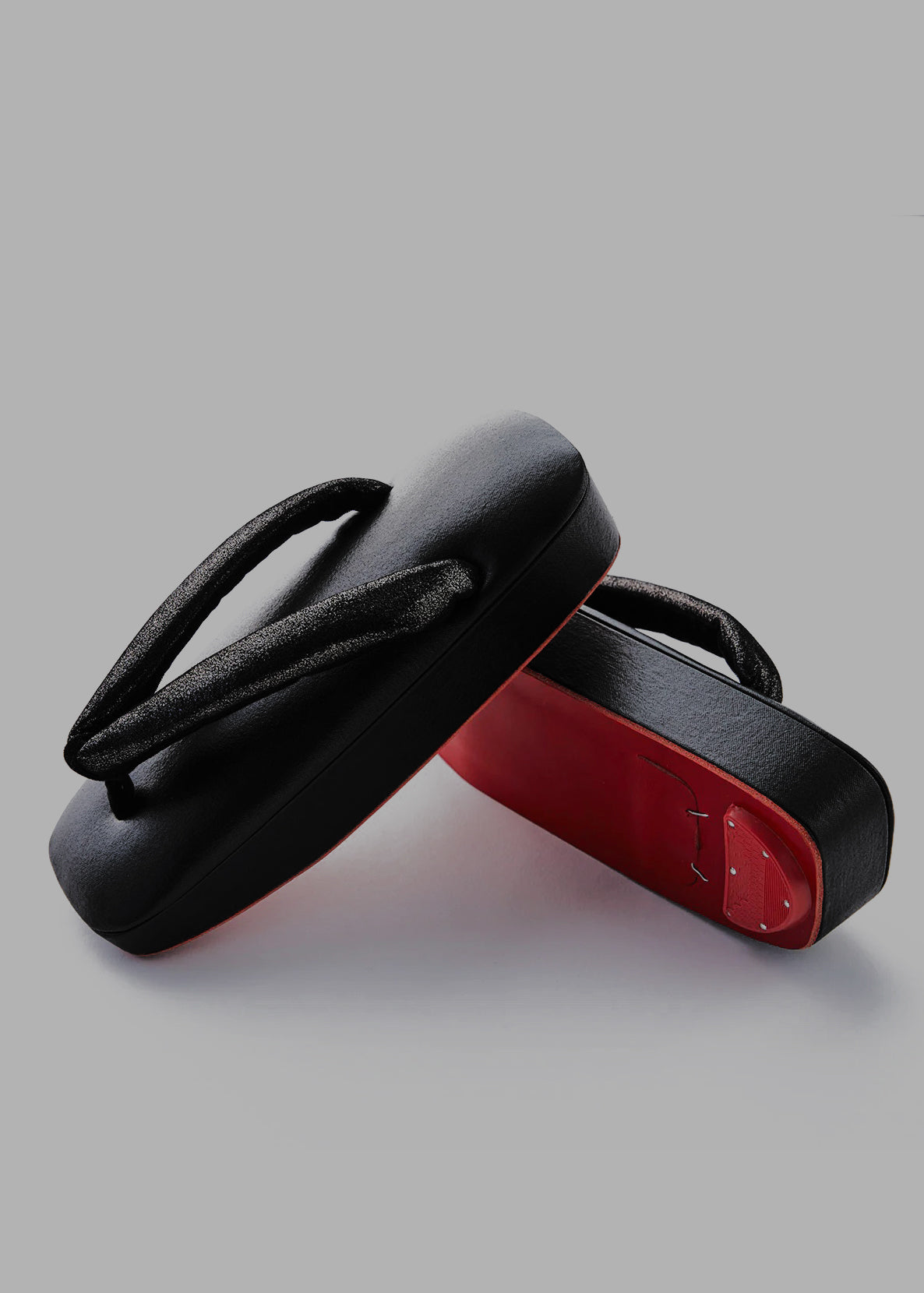 真綿京履き草履 レッドソール ブラック(和小物さくら × KAPUKI):草履