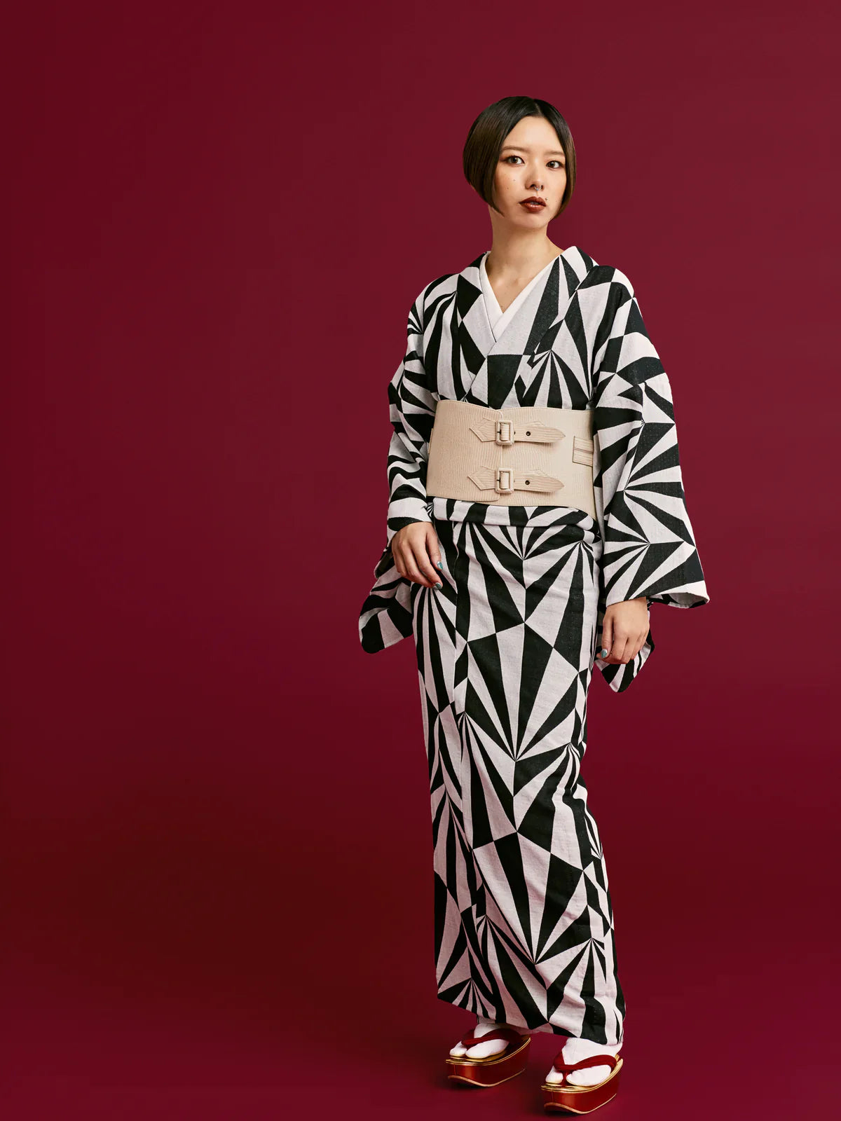 リザード 白:帯ベルト|レザー