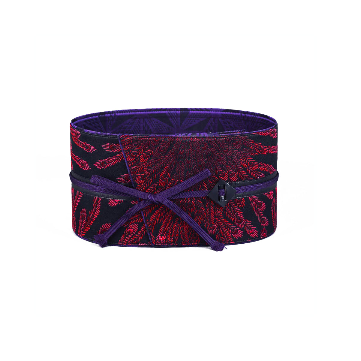 赤孔雀:帯ベルト|西陣織| 正絹