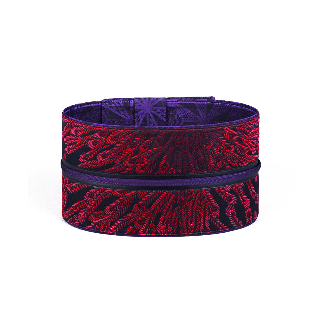 赤孔雀:帯ベルト|西陣織| 正絹