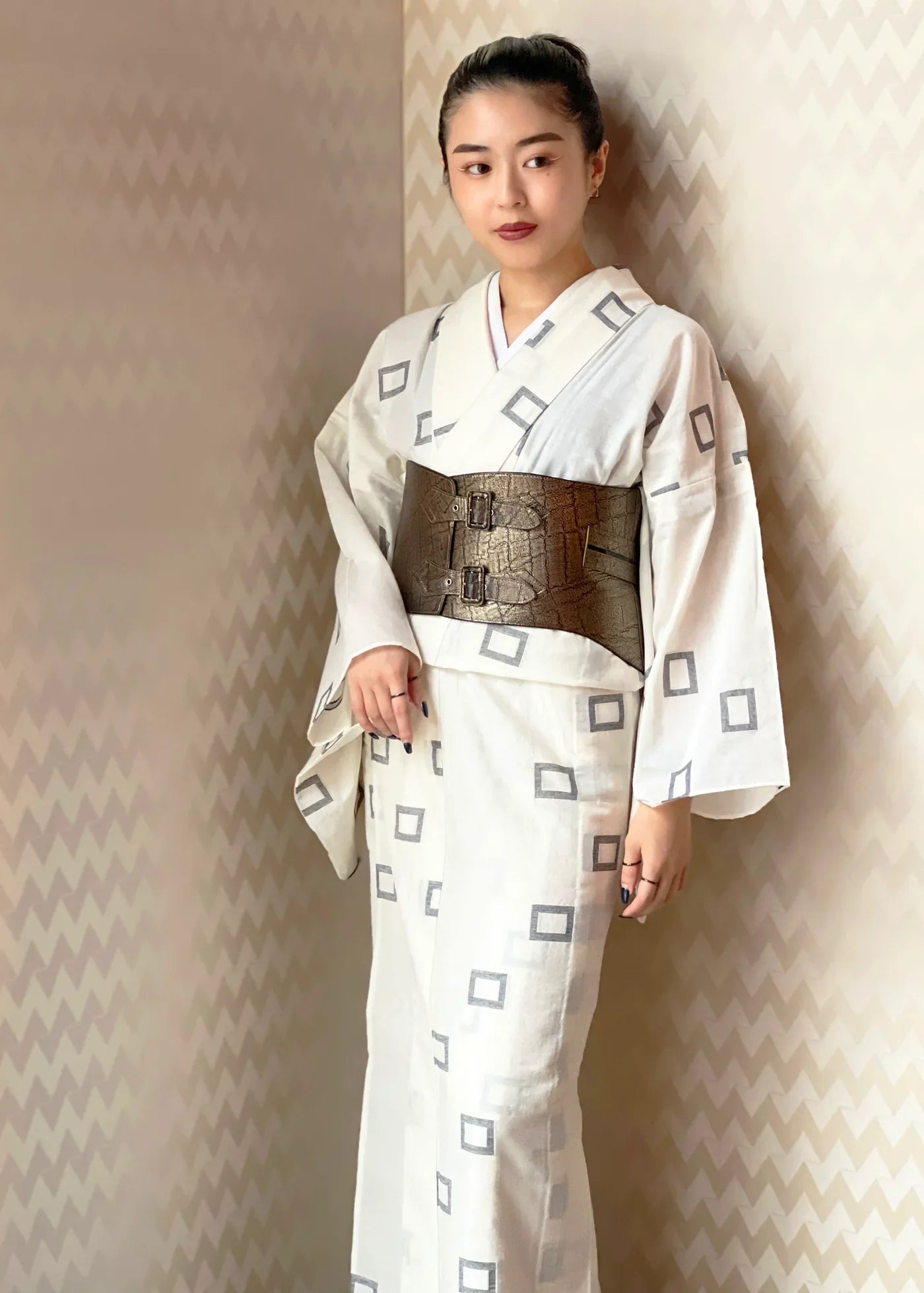 象 ゴールド:帯ベルト|レザー