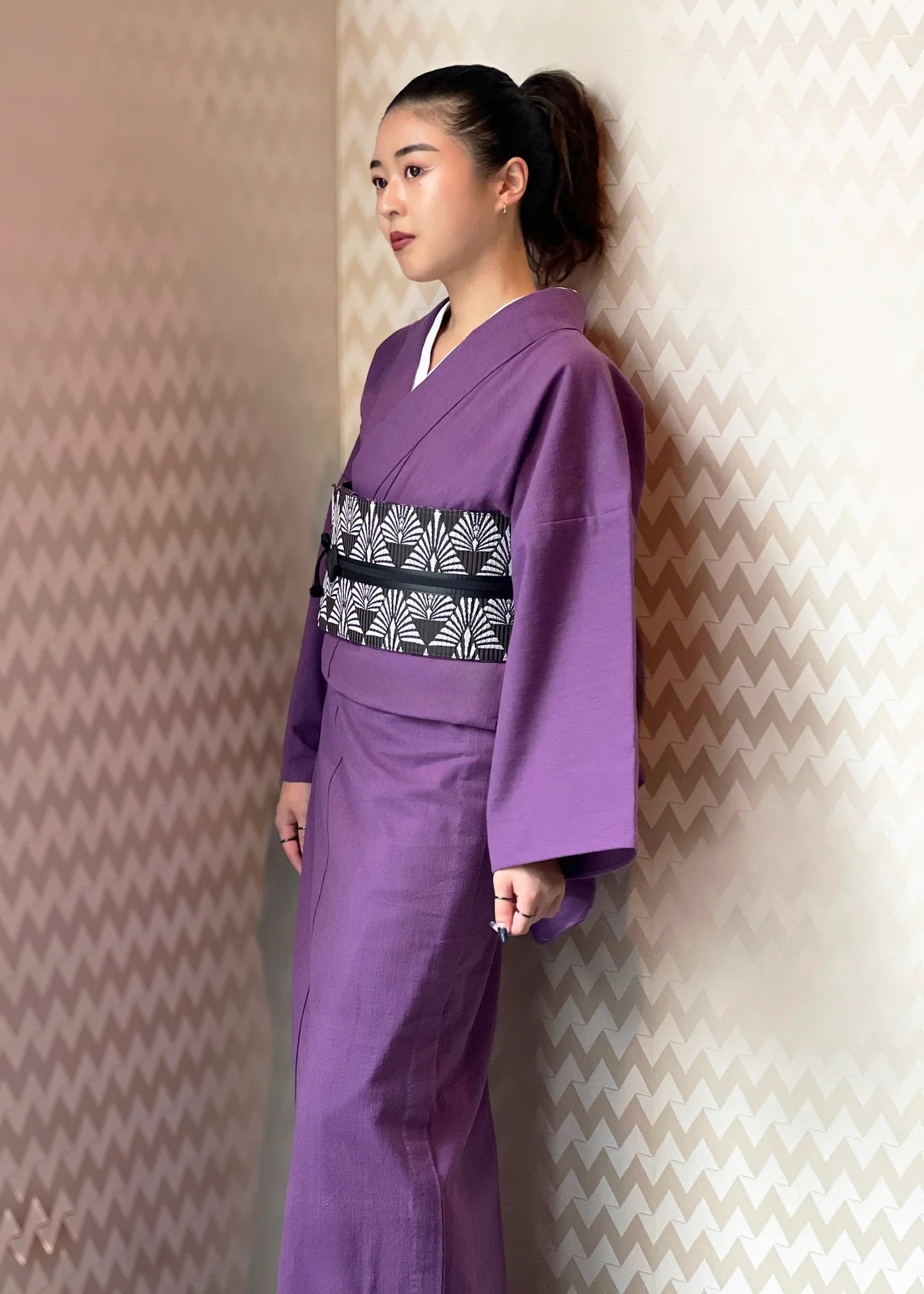 孔雀鱗(西岡ペンシル×KAPUKI):帯ベルト|博多織 |正絹