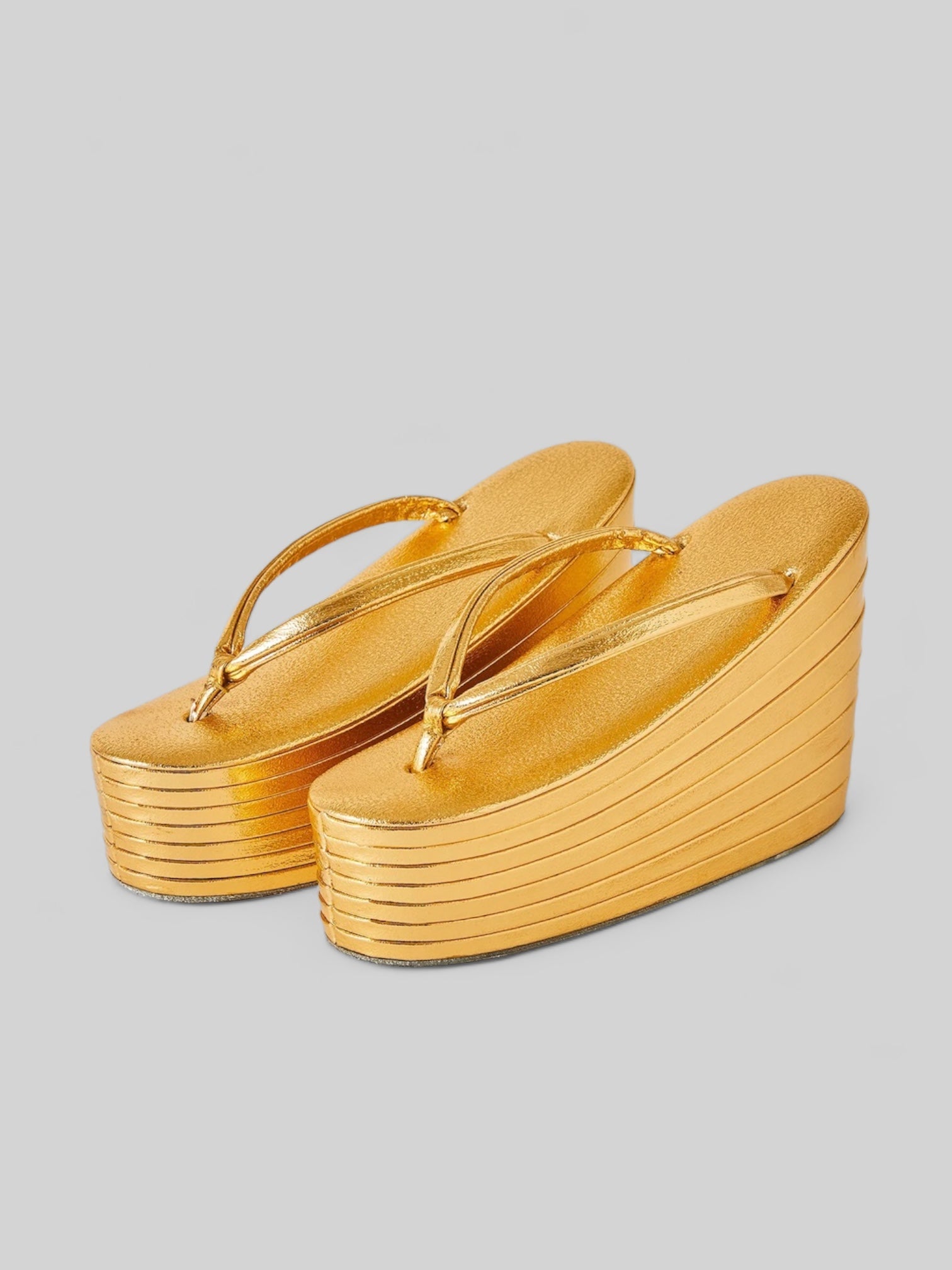 七段厚底草履 ゴールド(KAPUKIオリジナル):草履