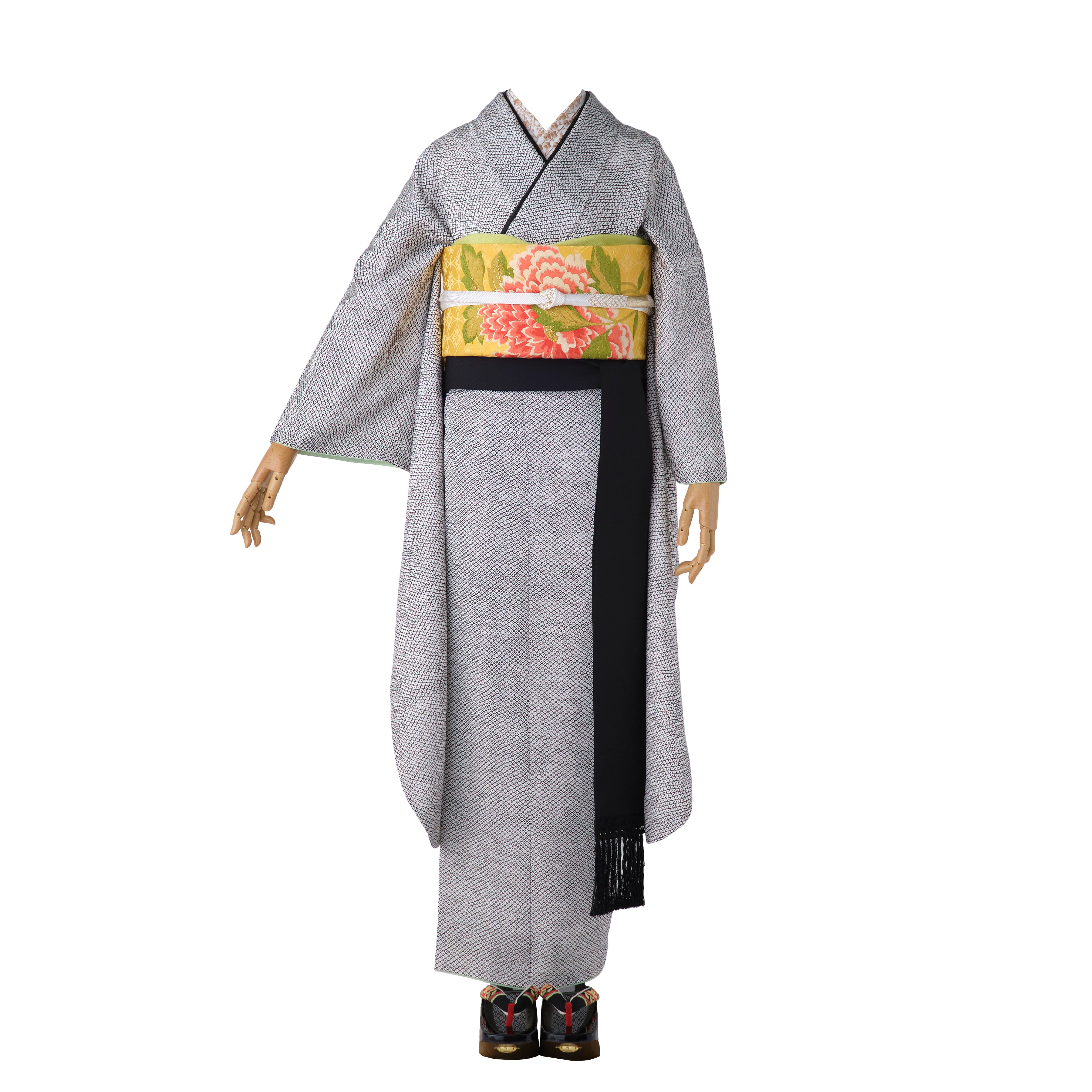 成人式振袖レンタル|すり疋田 墨黒
