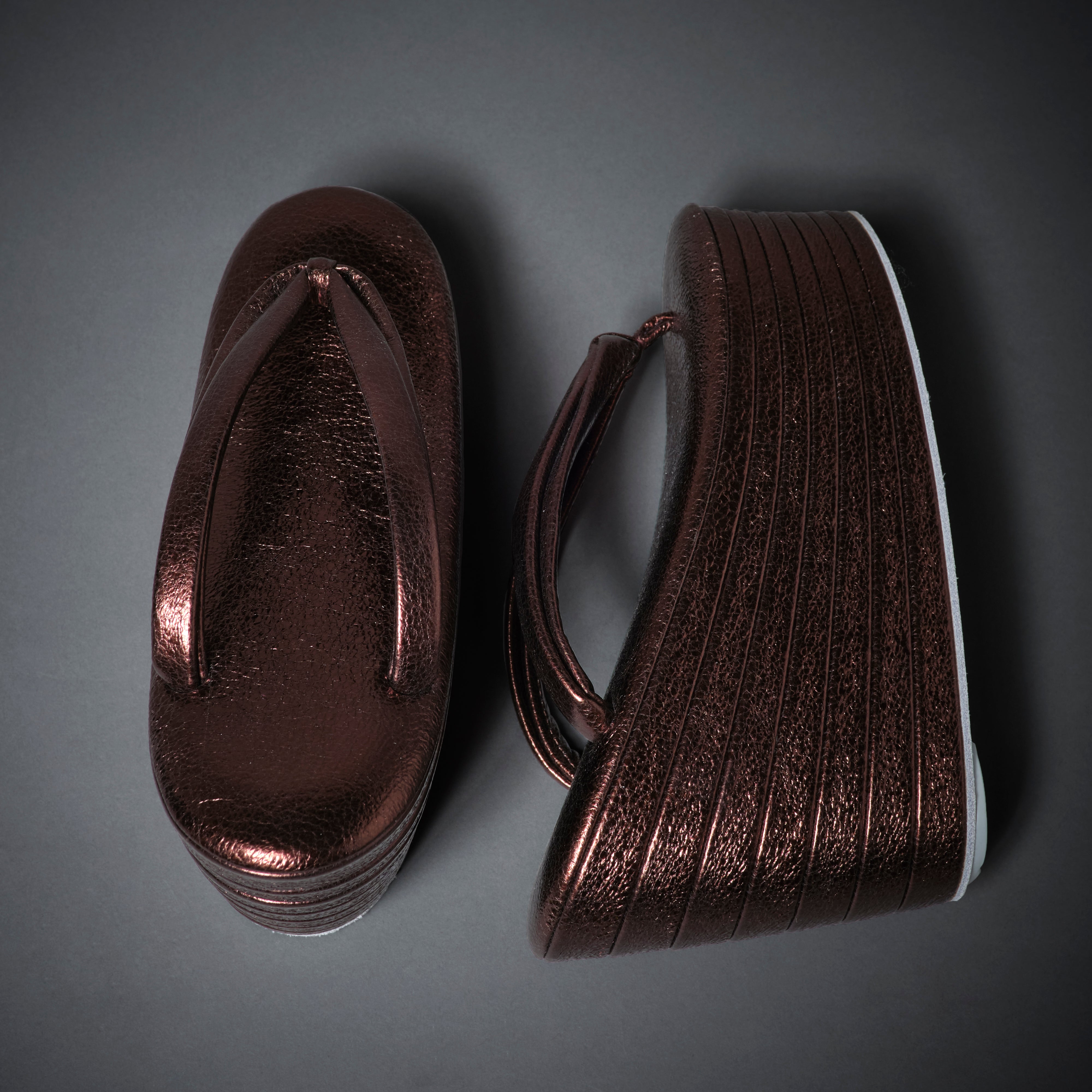 七段厚底草履 ブラウン(KAPUKIオリジナル):草履