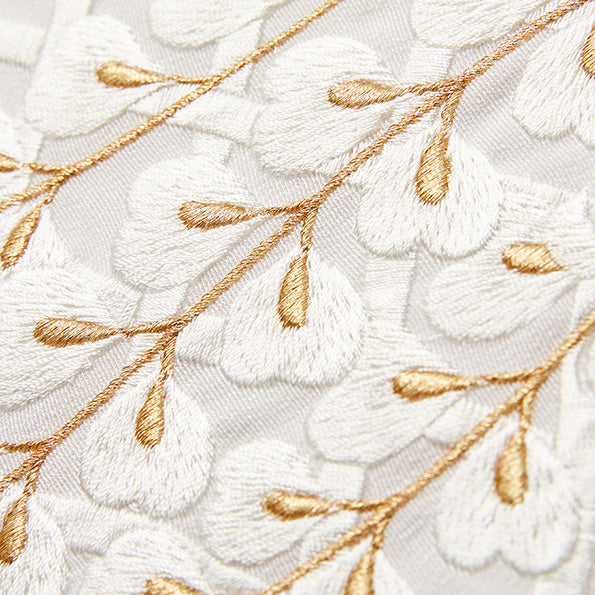 半衿 刺繍 「藤」 白