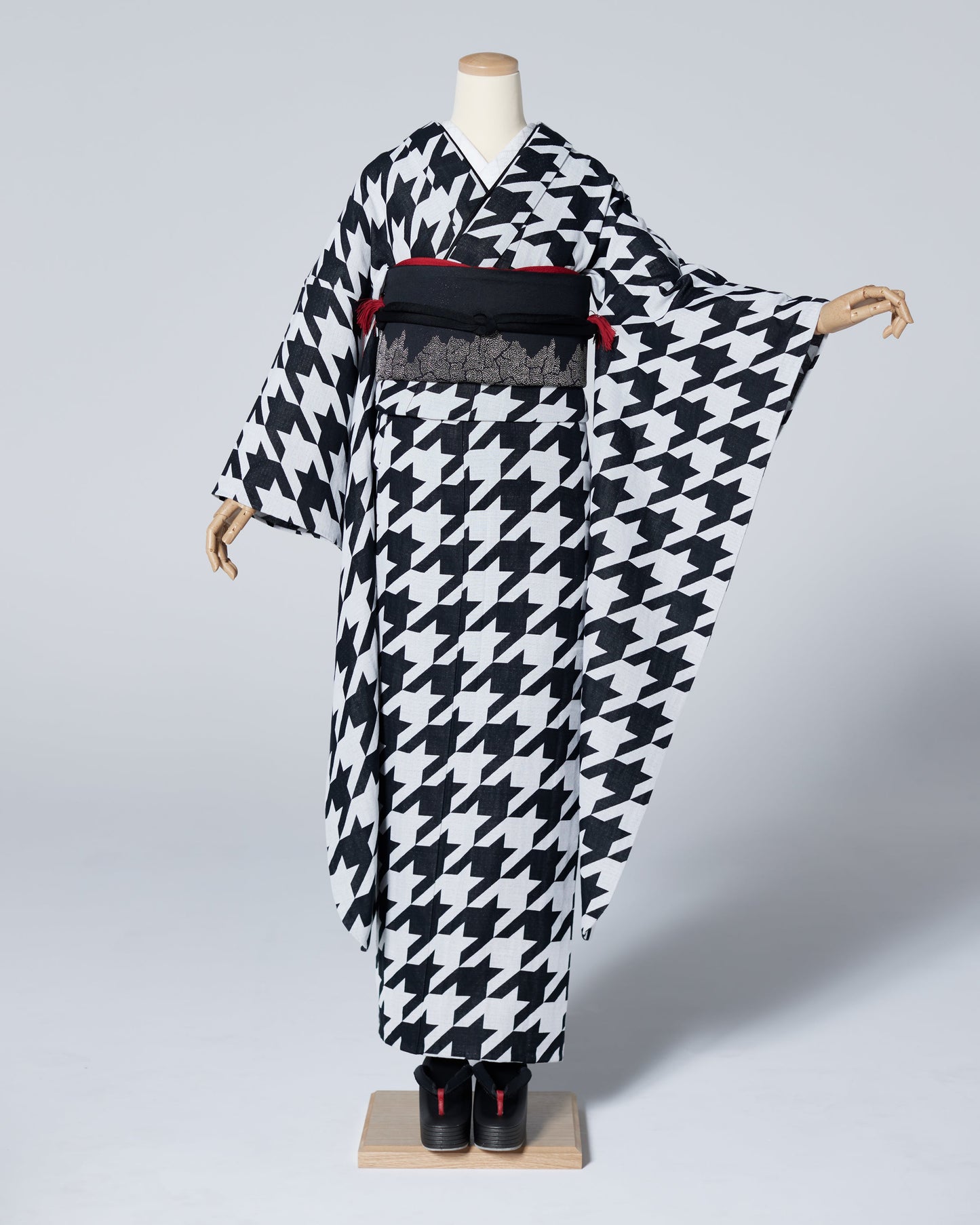 振袖購入|木綿振袖 Monochrome 【Houndstooth】