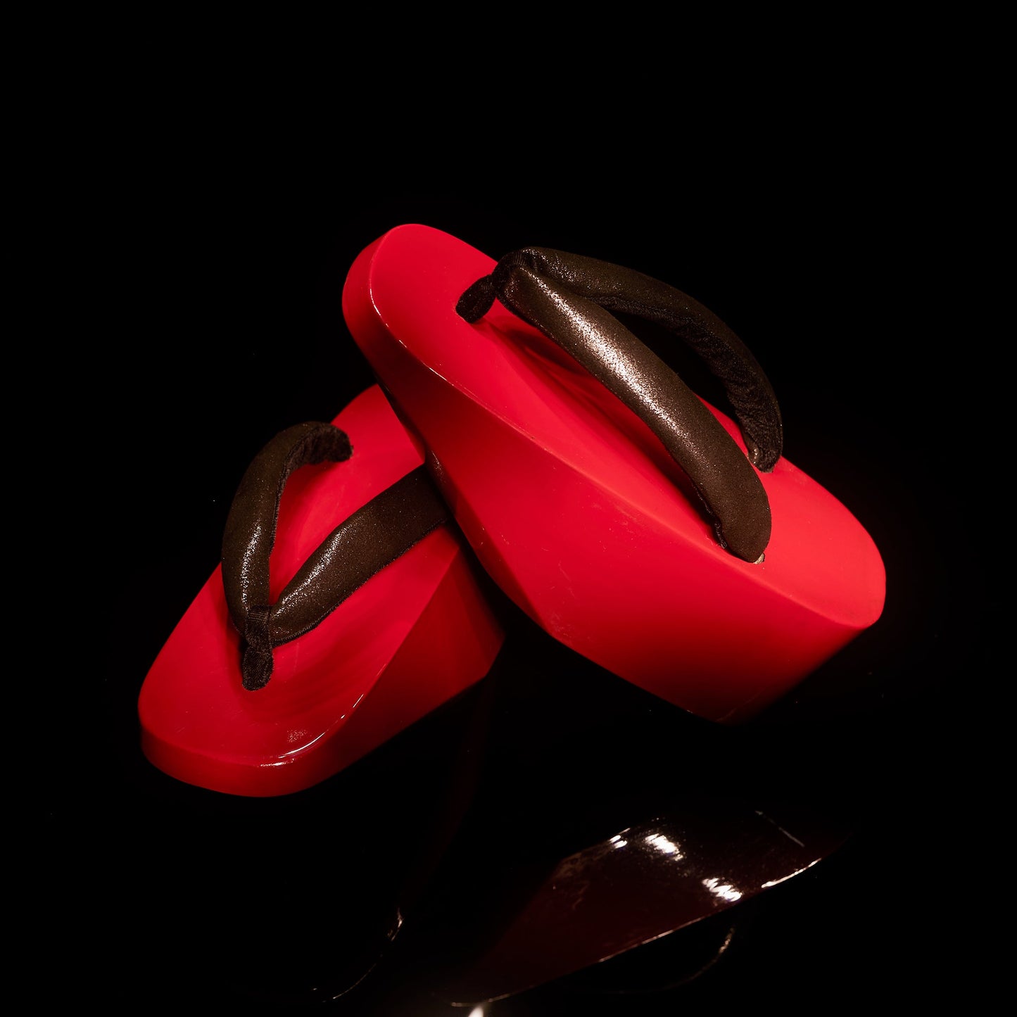 ぽっくり KAPUKI 赤塗り シルバー