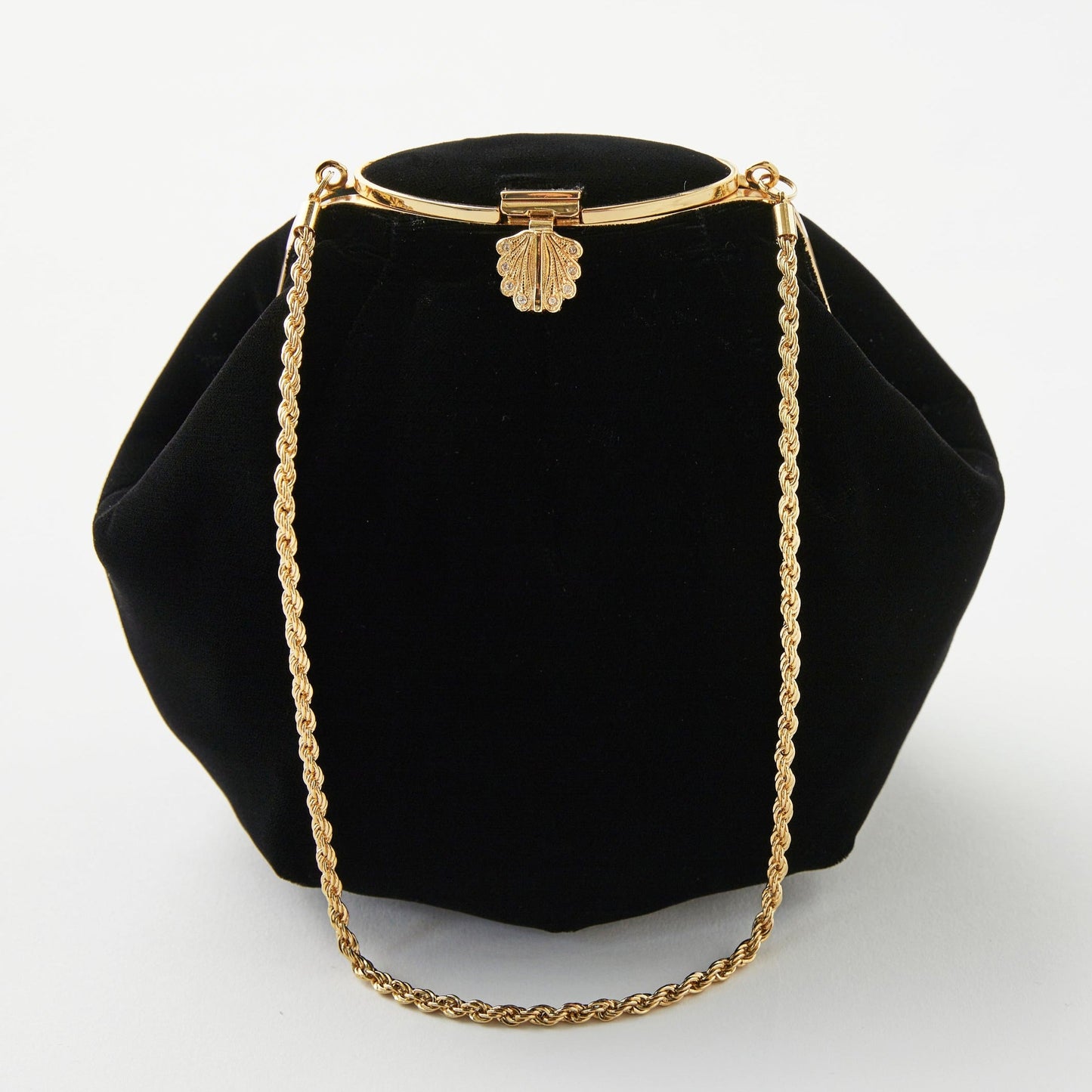 Bag Japanese Accessory Sakura "Round Bag Velvet Black"