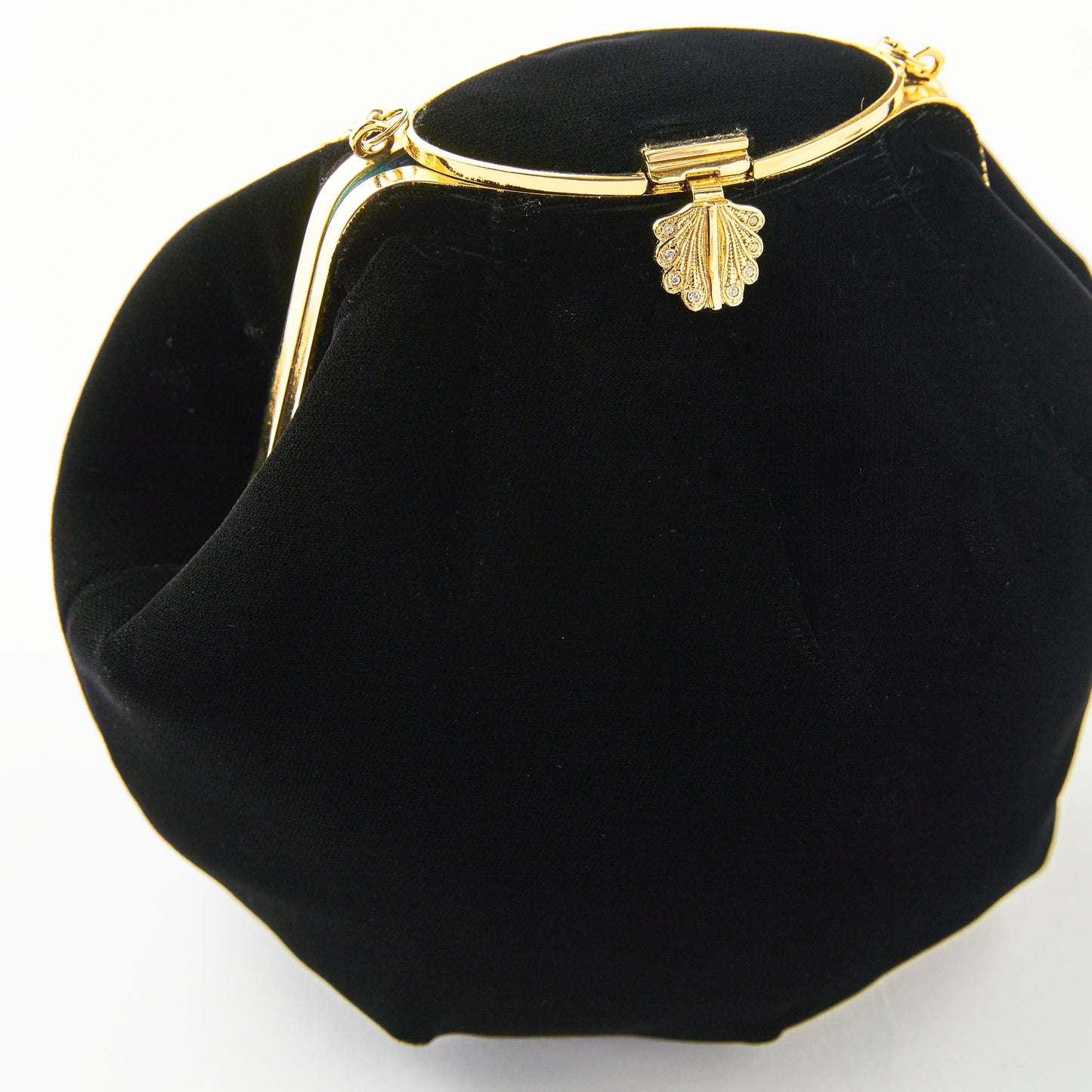 Bag Japanese Accessory Sakura "Round Bag Velvet Black"