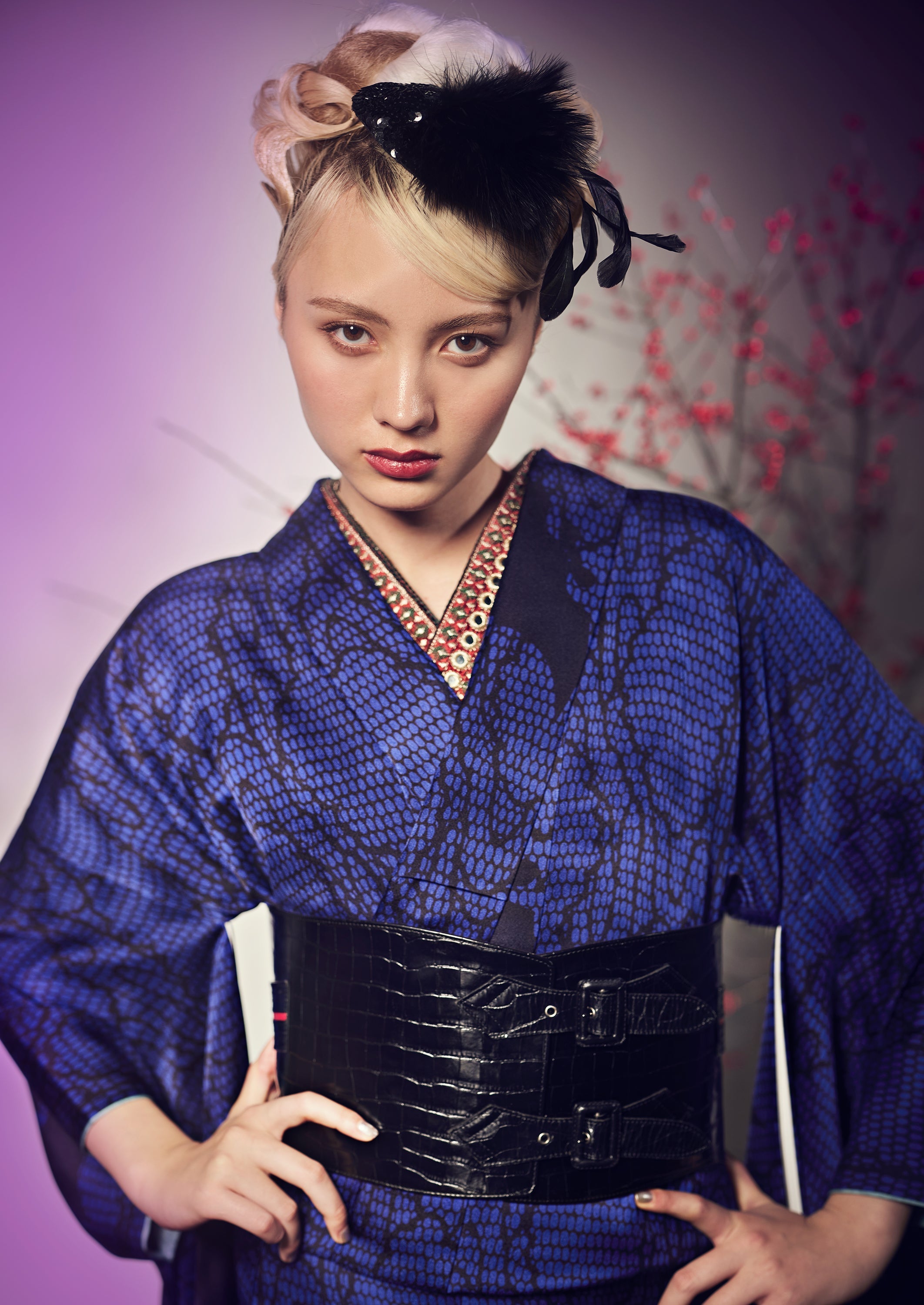 クロコ エナメルブラック :帯ベルト|レザー