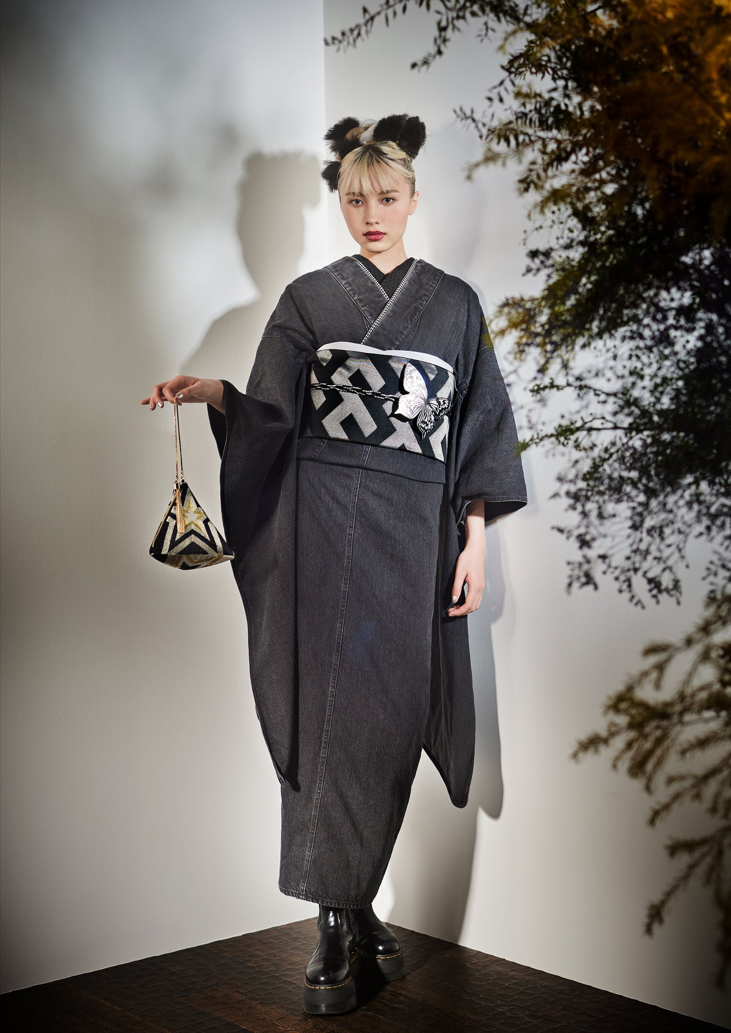 2025 coming-of-age ceremony rental "Denim Furisode Gray"