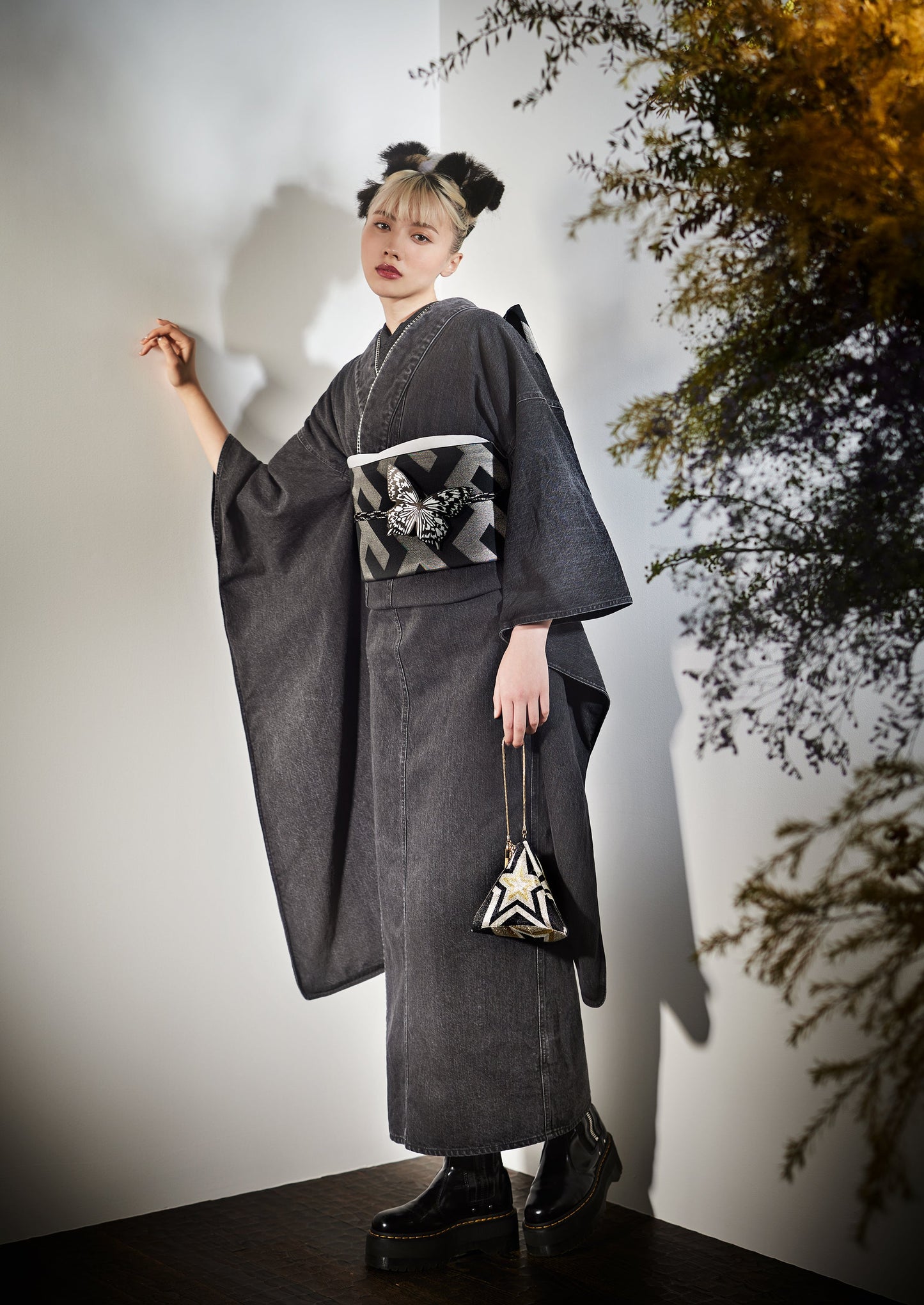 2025 coming-of-age ceremony rental "Denim Furisode Gray"
