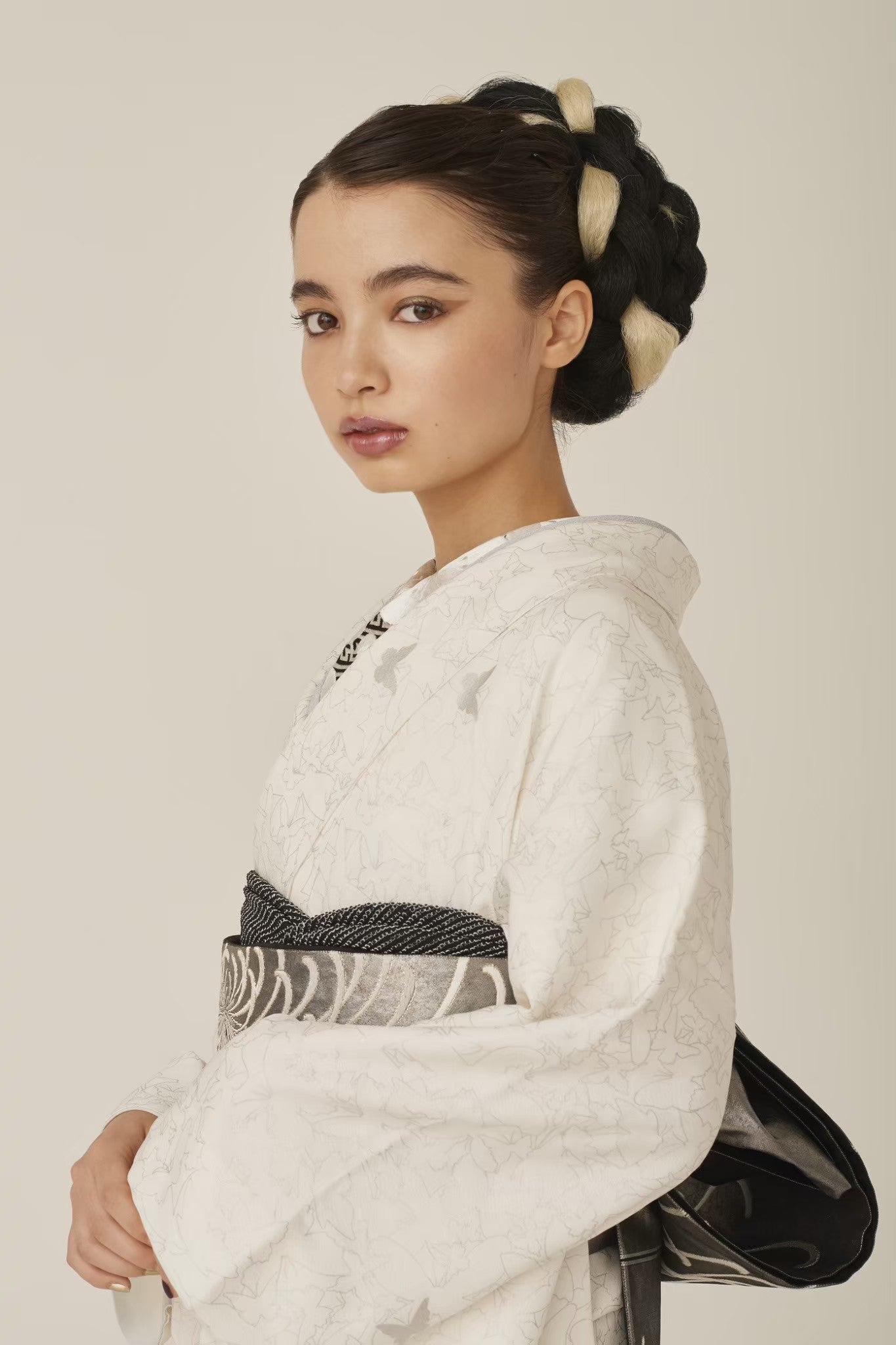 蝶乱舞 白|手染め友禅