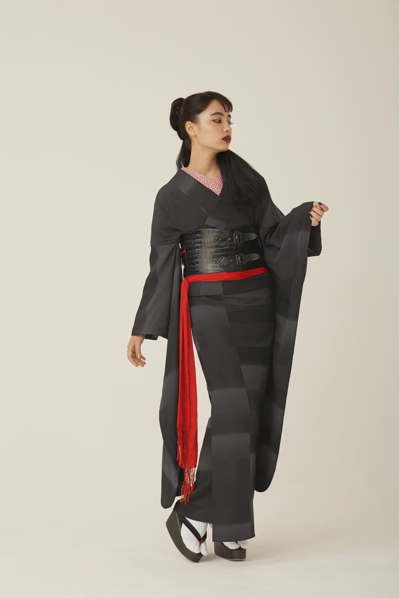 クロコ エナメルブラック :帯ベルト|レザー
