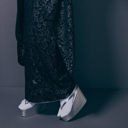 七段厚底草履 シルバー（KAPUKIオリジナル）：草履