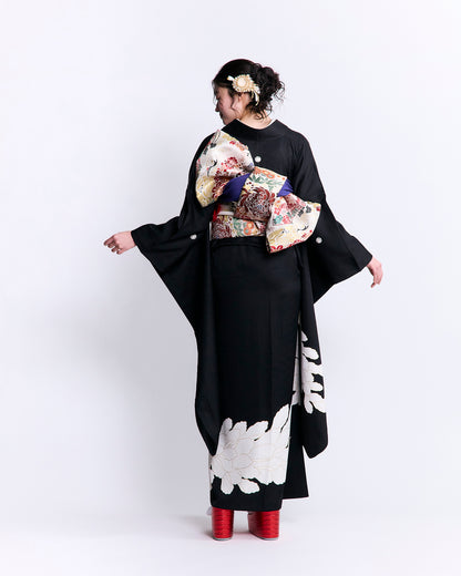 成人式振袖レンタル｜黒紋付牡丹