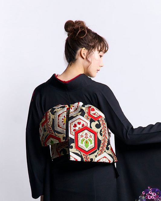 Fukuro obi KAPUKI original "tortoise shell wisteria"