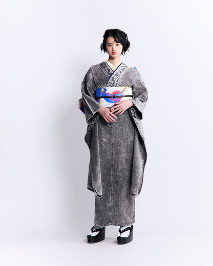 成人式振袖レンタル｜デニムブラックケミカル × 五色五光 蝶