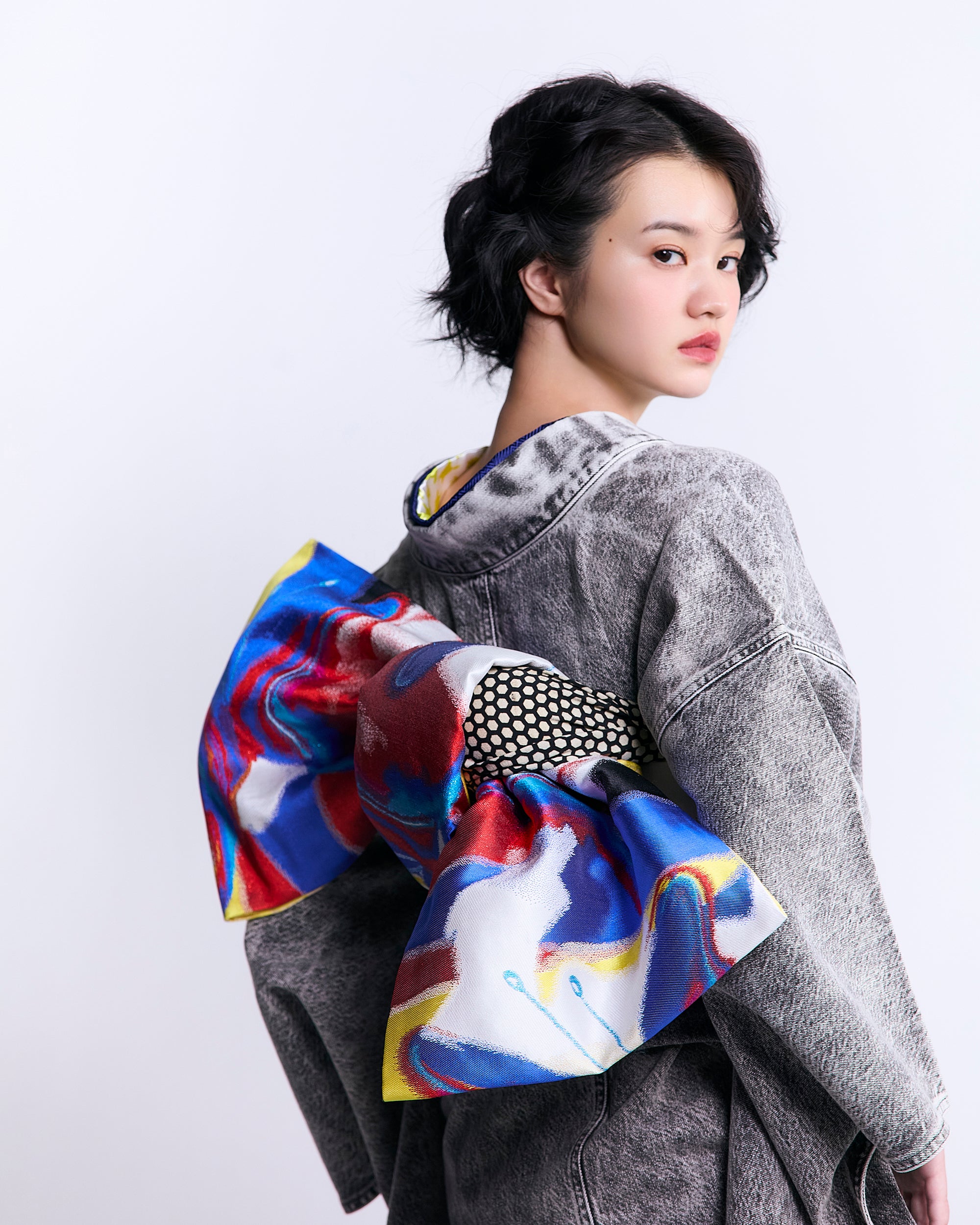 ブラックケミカル：デニム振袖 KAPUKIオリジナル