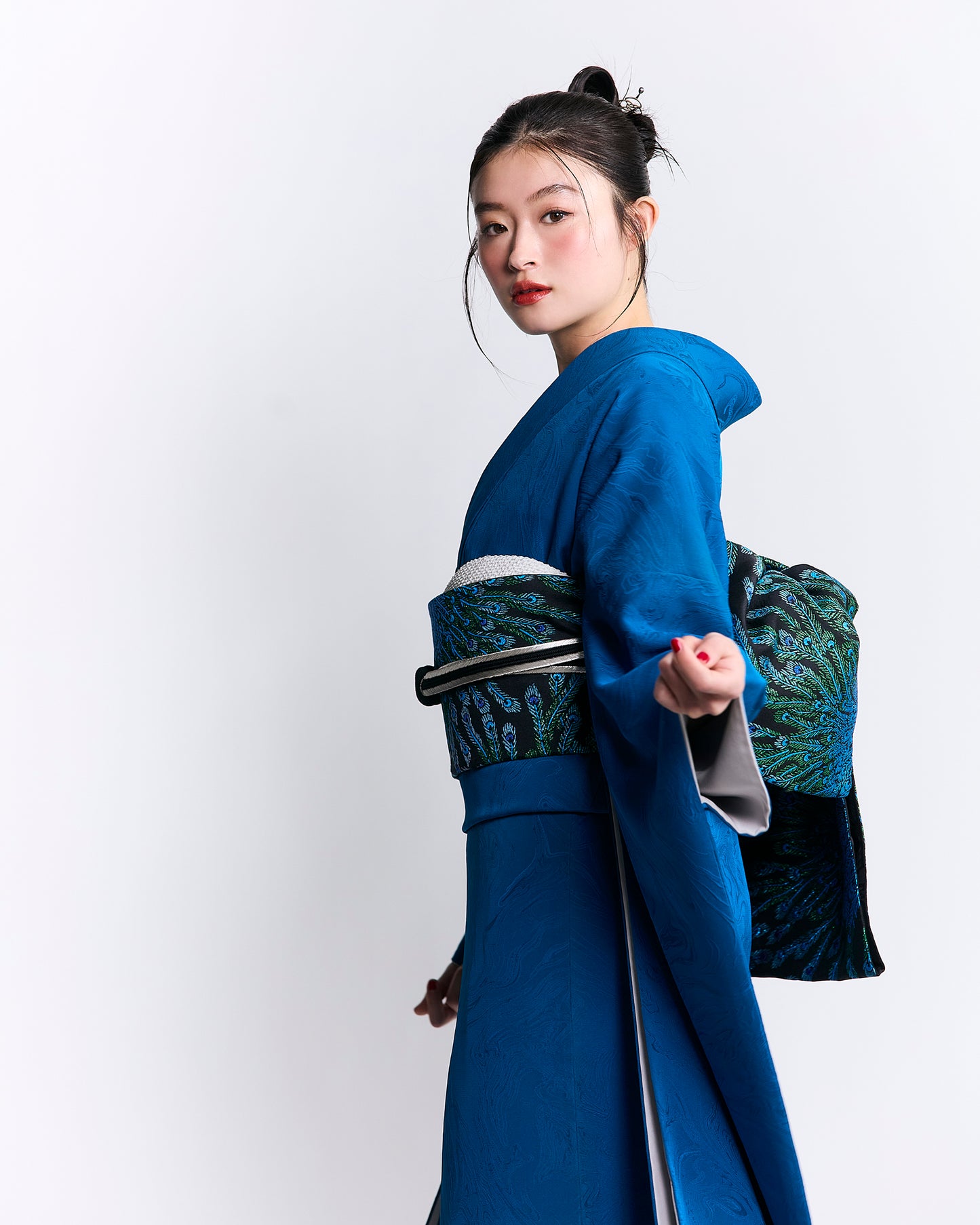 振袖購入｜色無地振袖 【孔雀浅葱】