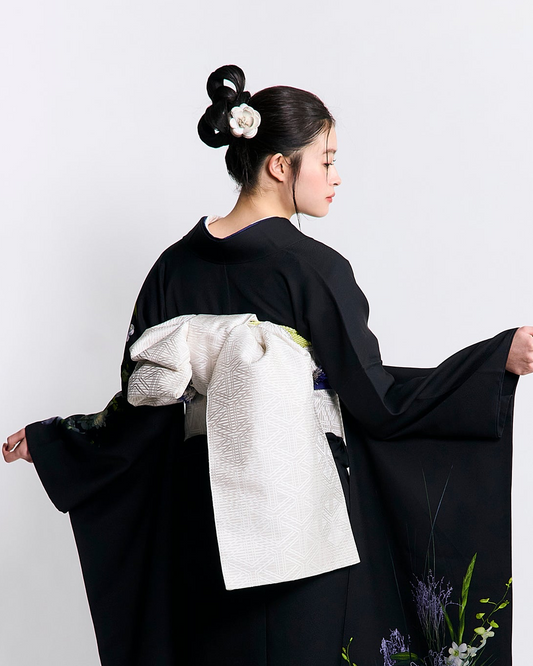 Fukuro obi KAPUKI original [lacquered checkered white]