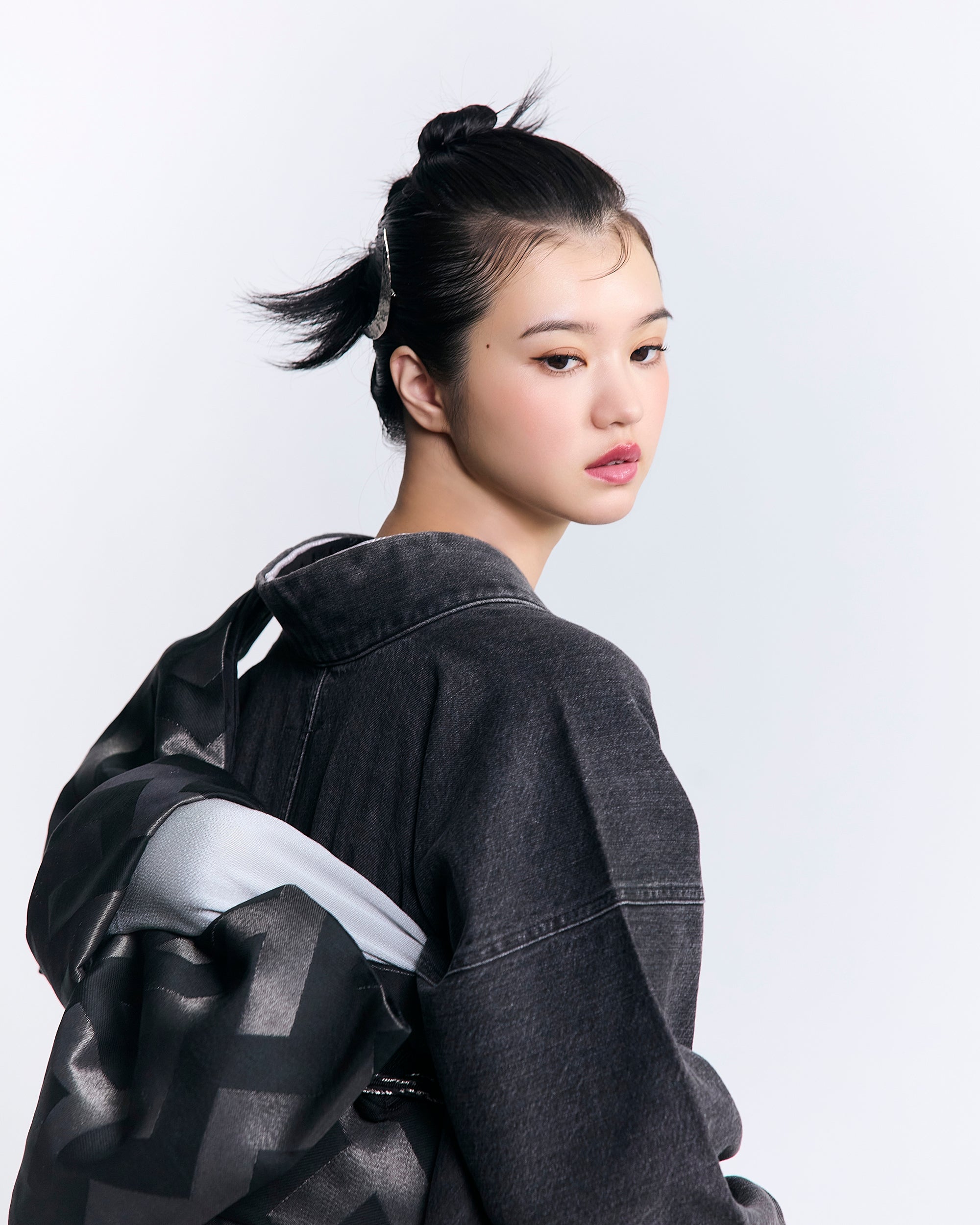 Denim Furisode "Gray"