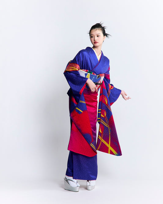 成人式振袖レンタル｜瑠璃蓮背面図