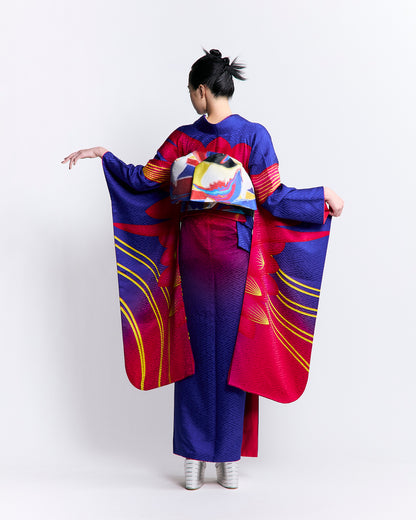 成人式振袖レンタル｜瑠璃蓮背面図