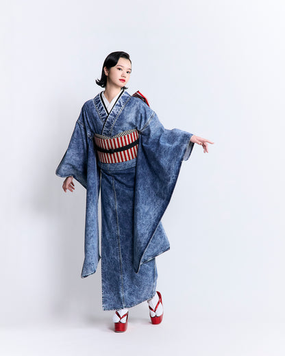 Fukuro obi KAPUKI original "red stripes"