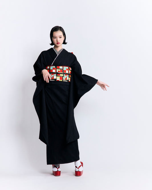 ブラック：デニム振袖 KAPUKIオリジナル