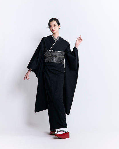 成人式振袖レンタル｜デニムブラック×菊華髑髏図