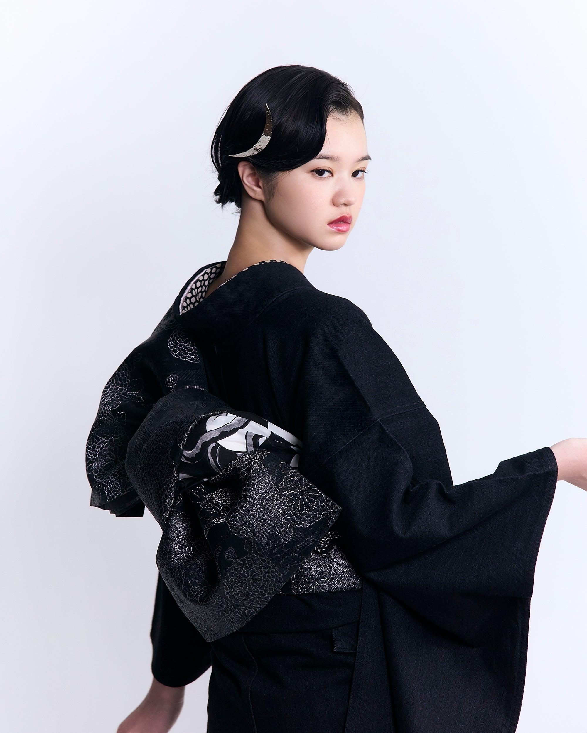 ブラック：デニム振袖 KAPUKIオリジナル