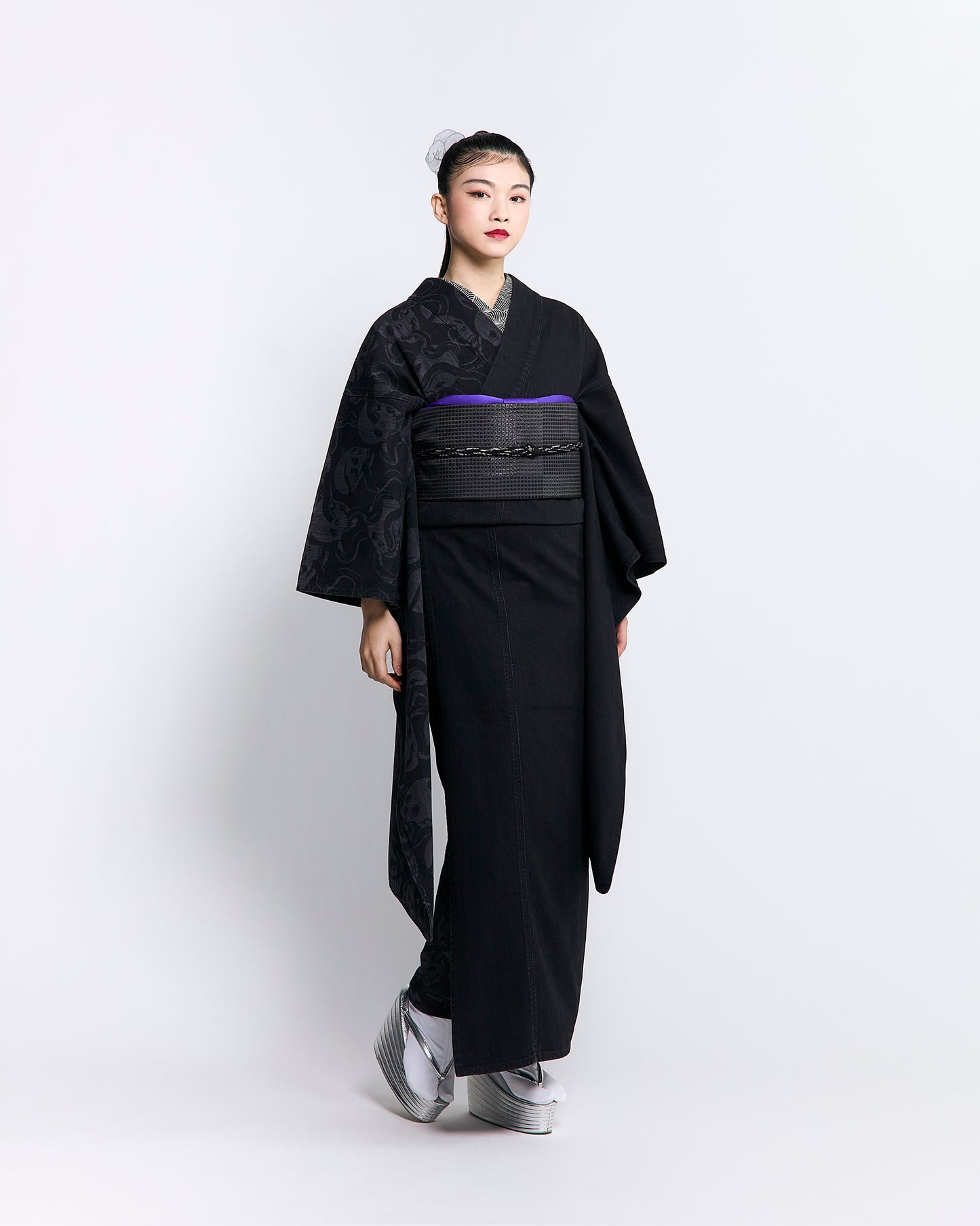 【セット購入】 蛇と髑髏 ブラック：デニム振袖 KAPUKIオリジナル