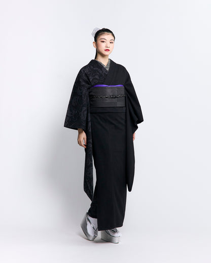 【セット購入】 蛇と髑髏 ブラック：デニム振袖 KAPUKIオリジナル