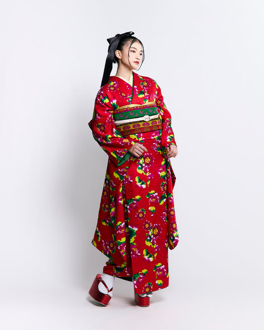 成人式振袖レンタル｜蓮華小紋 紅