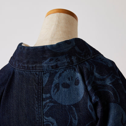 デニム蛇と髑髏1yr×銀畳格子｜デニム振袖