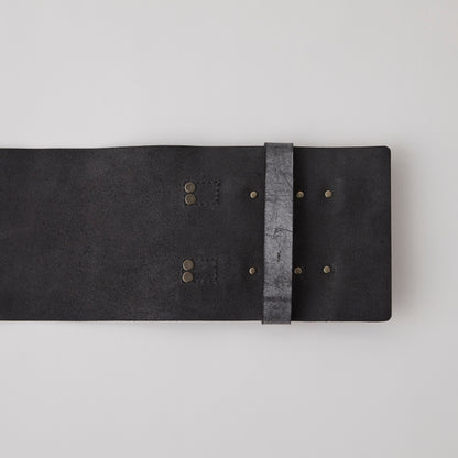 エイジングレザー ブラック：帯ベルト｜レザー