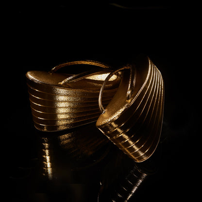 七段厚底草履 ゴールド（KAPUKIオリジナル）：草履