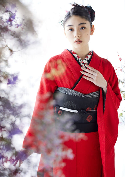 線牡丹 × 黒丹かつら：2027年成人式振袖レンタル