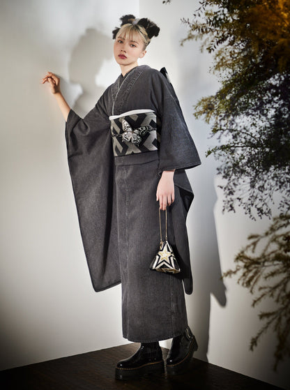 成人式振袖レンタル｜デニムグレー×紗綾形