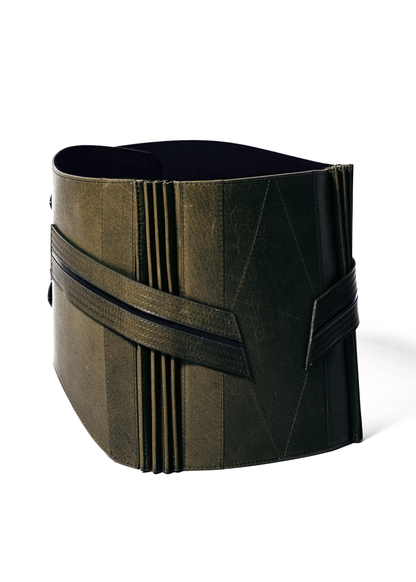 カーキ：帯ベルト｜レザー