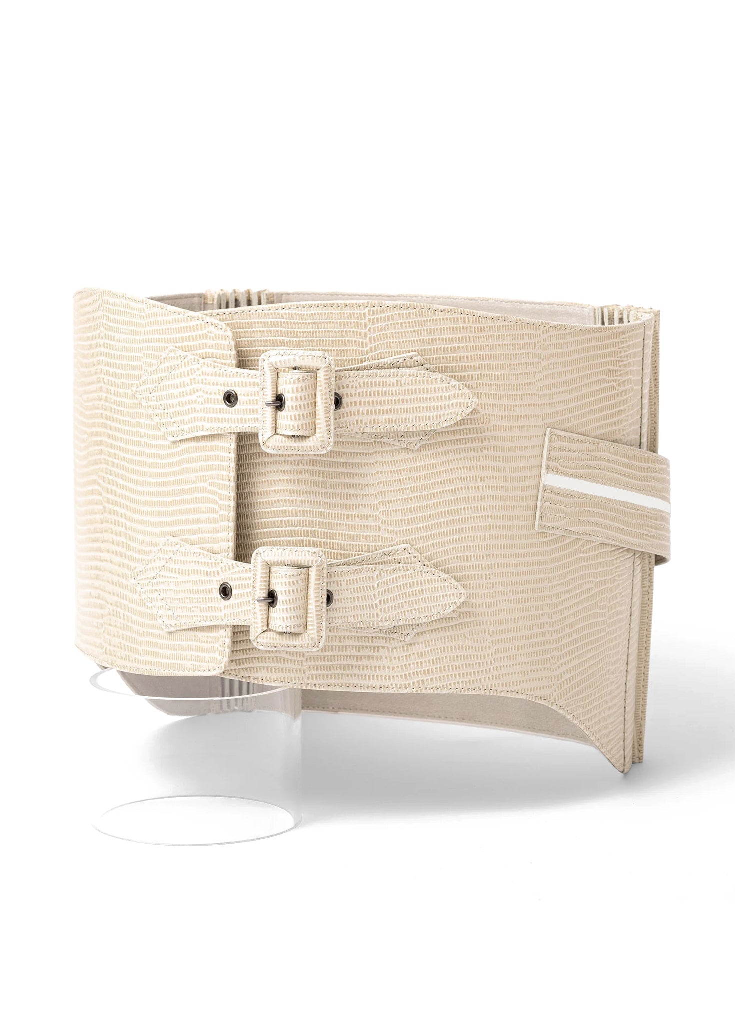 リザード 白：帯ベルト｜レザー