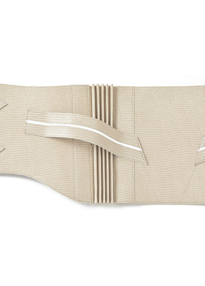 リザード 白：帯ベルト｜レザー