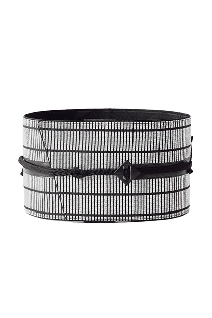 銀畳格子：帯ベルト｜博多織 ｜正絹