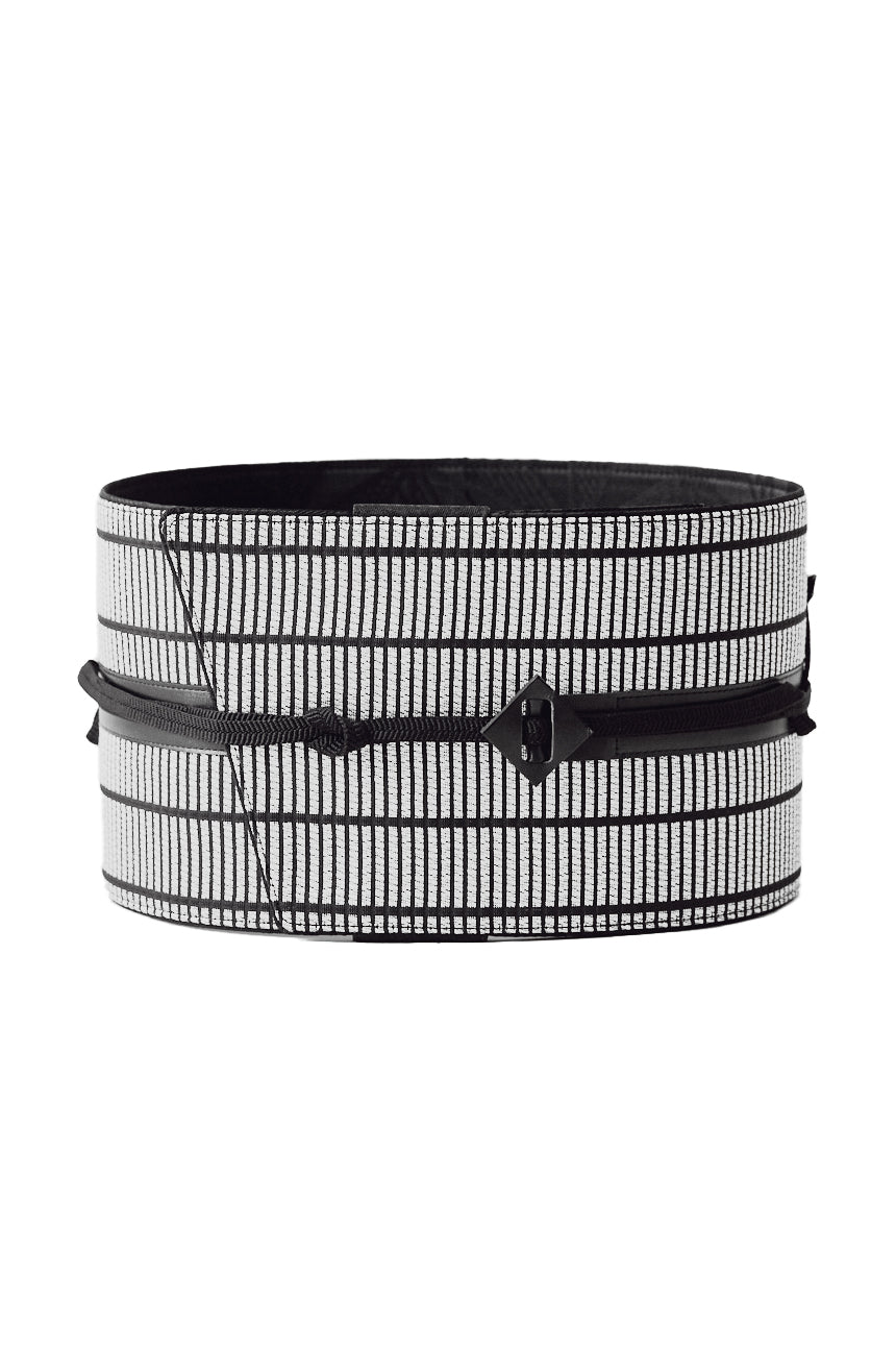 銀畳格子：帯ベルト｜博多織 ｜正絹
