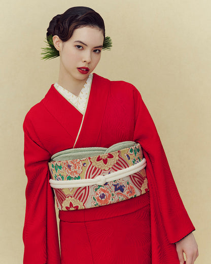 線牡丹×四季花蝶図：2027年成人式振袖レンタル